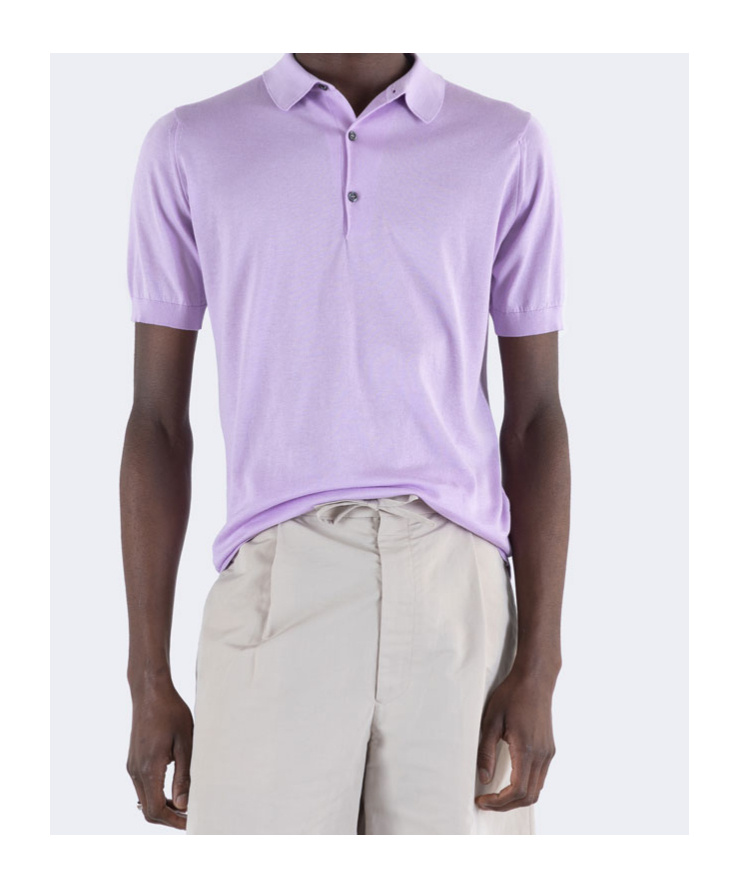 John Smedley Adrian - Cotton Short-sleeved Polo Shirt In Purple