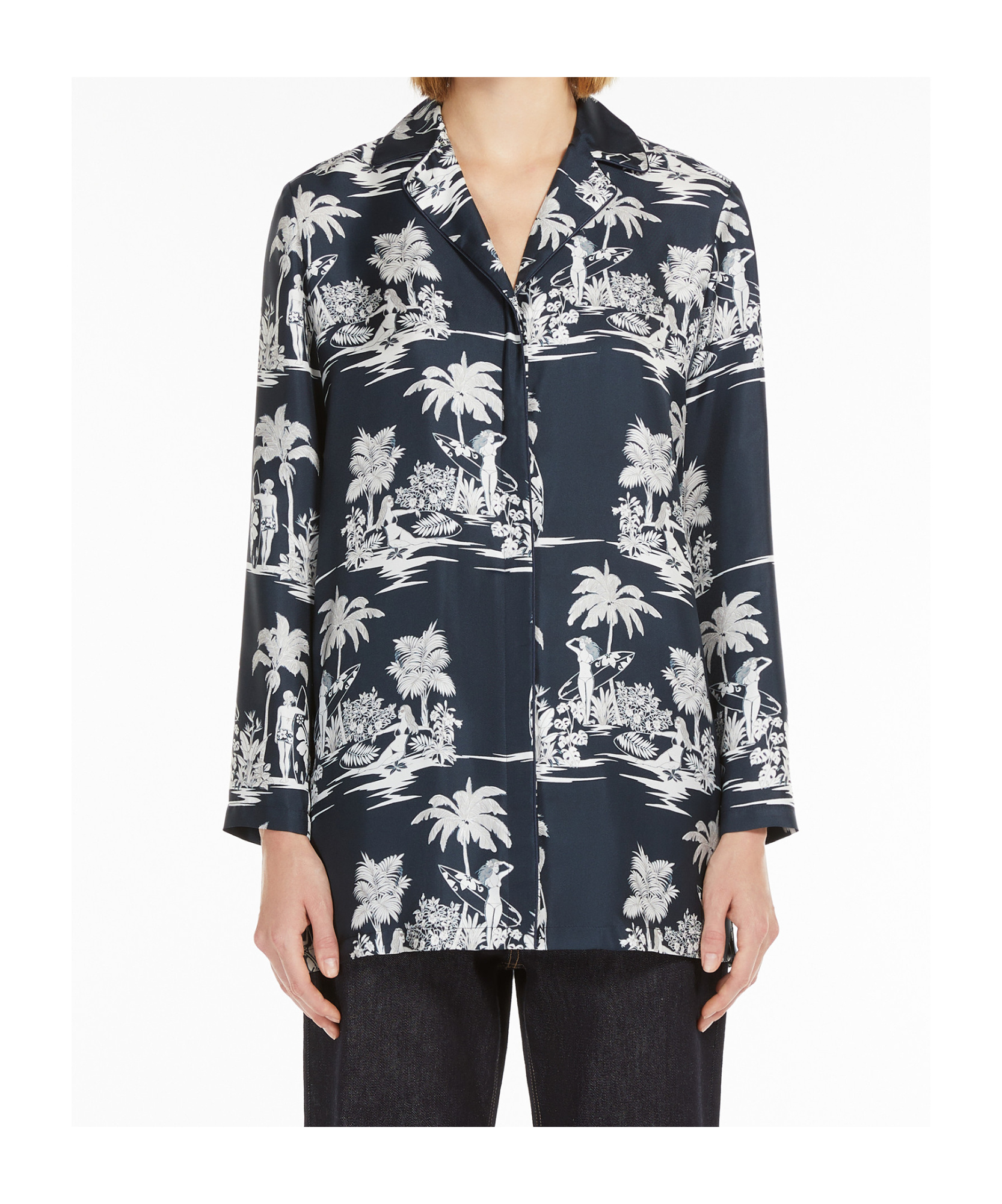 Max Mara Printed Shirt In Black
