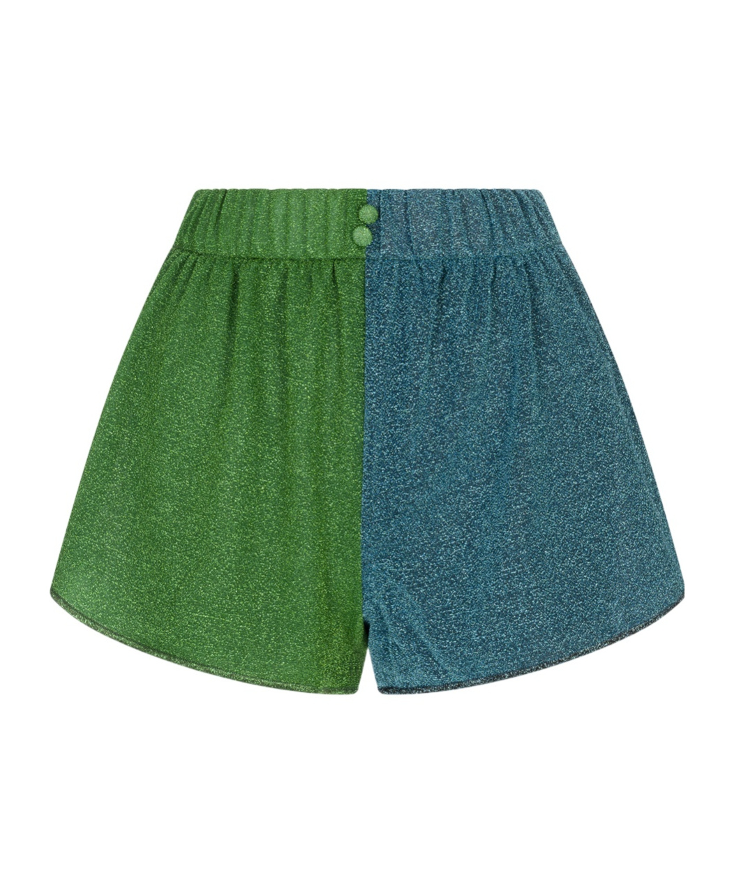Oseree Elastic Waist Button Decorative Shorts In Multi
