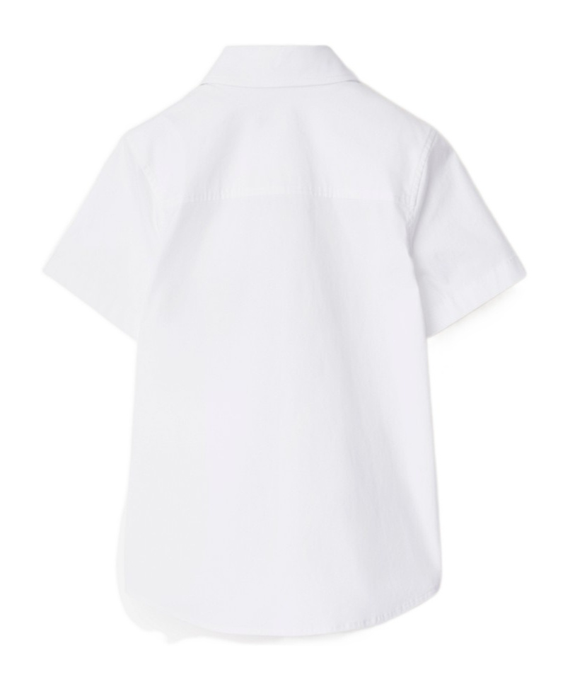 Burberry Boy's Owen Ekd Applique Pocket Short-sleeve Shirt In White