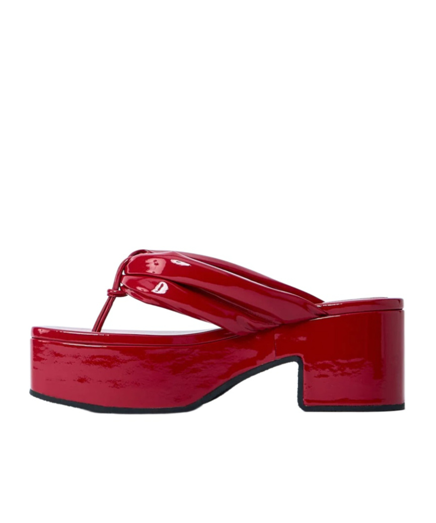 Dries Van Noten Women High-shine Heeled Sandals In Red