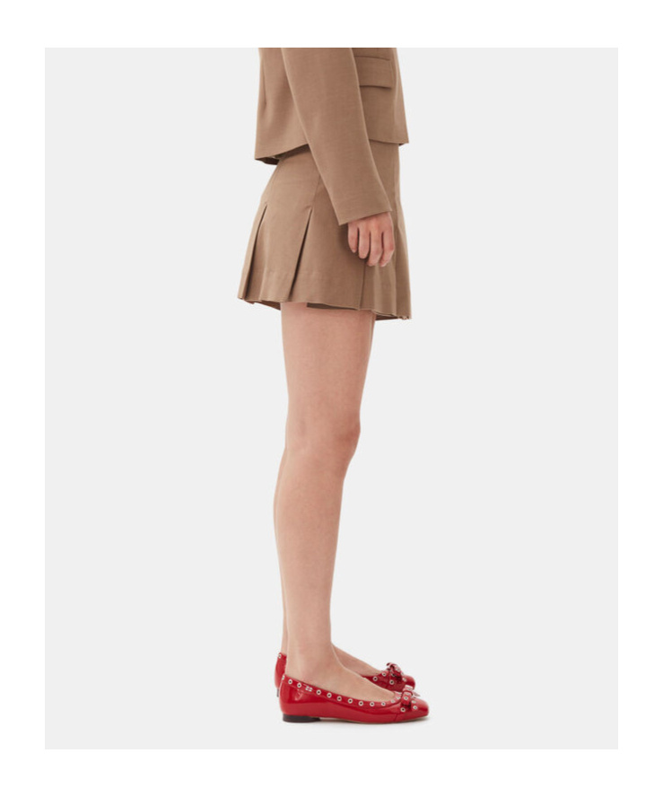 Ganni Eyelet Detailing Ballerina Shoes In Red