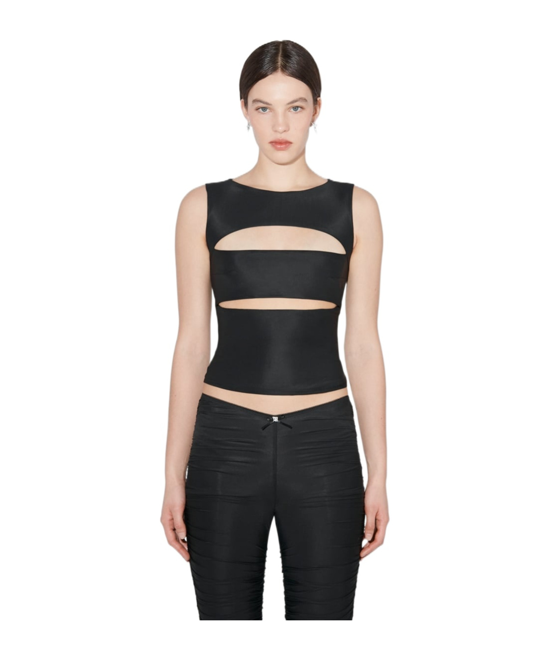 Misbhv Cut-out Sleeveless Top In Black