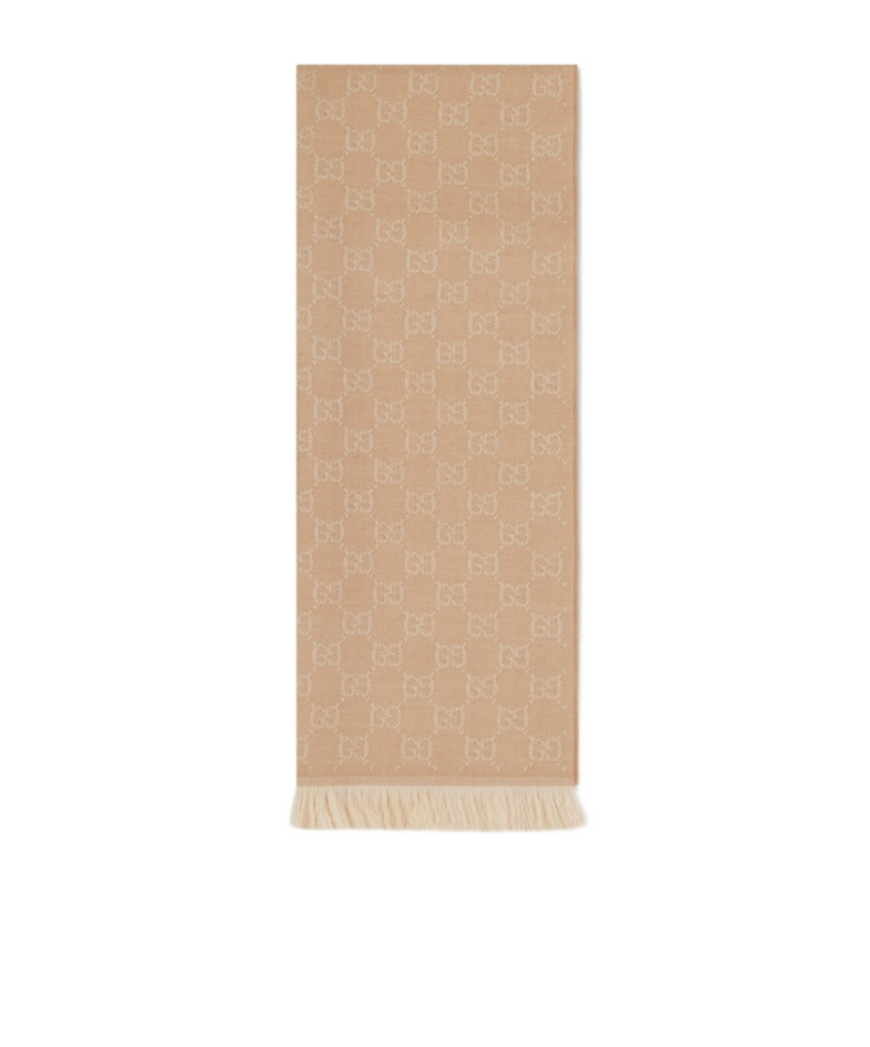 Gucci Gg Wool Scarf In Neutral