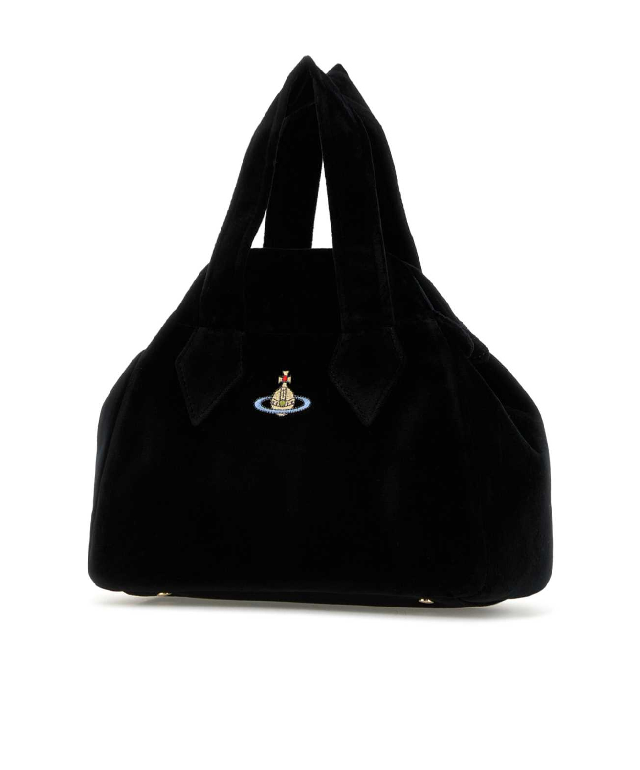 Vivienne Westwood Woman Black Velvet Medium Archive Handbag In Black