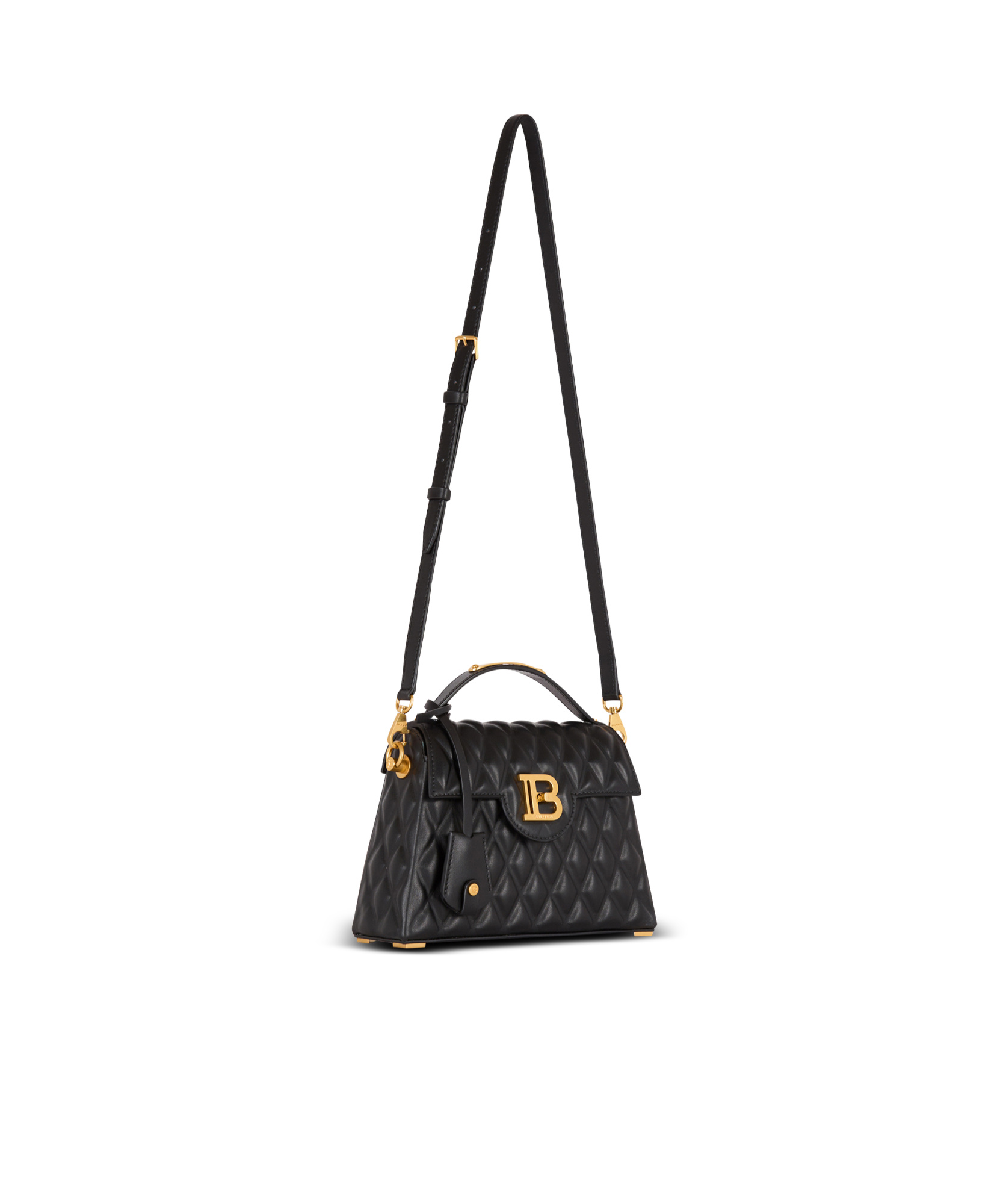 Shop Balmain B-buzz Dynasty Bag In Quilted Calfskin In Black
