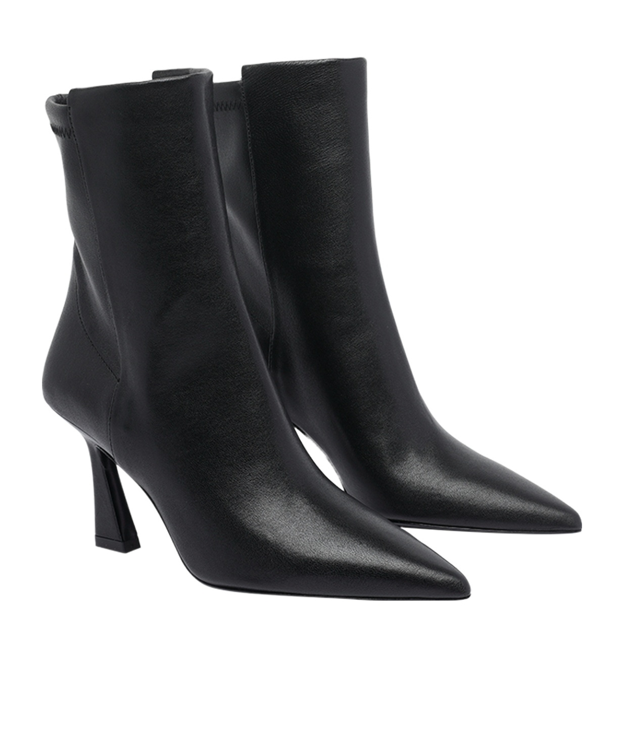 Stuart Weitzman Stylish Leather Ankle Boots With Pointed Toe In Black