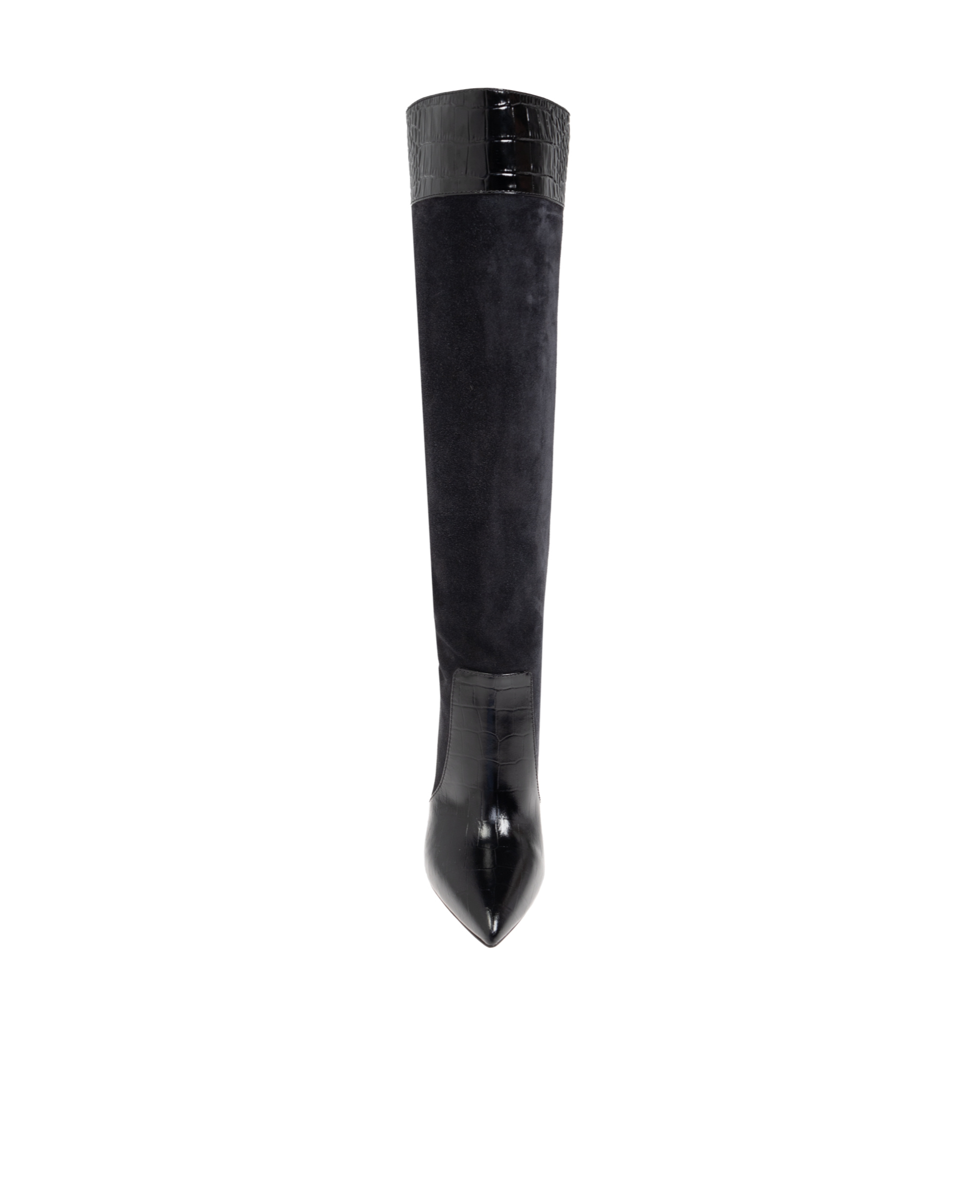 Shop Paris Texas Embossed Point-toe Stiletto Boots In Black