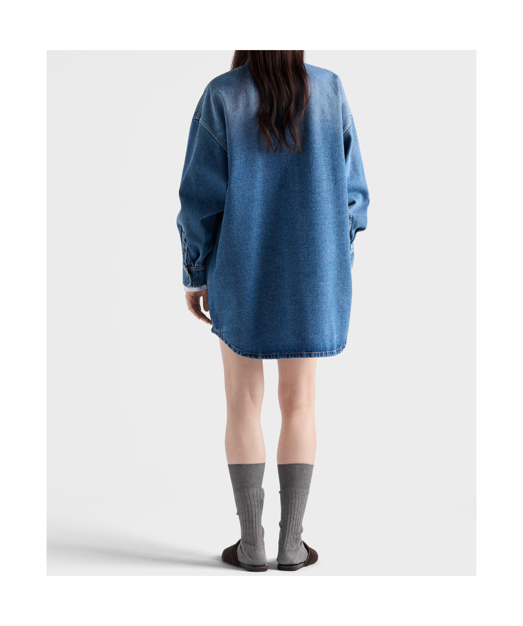 Prada Denim Shirt In Blue