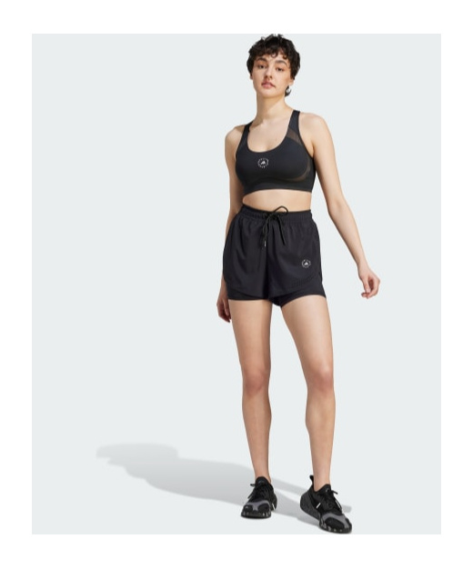 Shop Adidas By Stella Mccartney Truepurpose Layered Track Shorts In Black