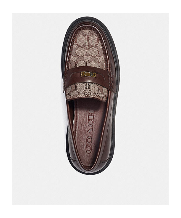 Coach Monogram Jacquard Loafers In Black
