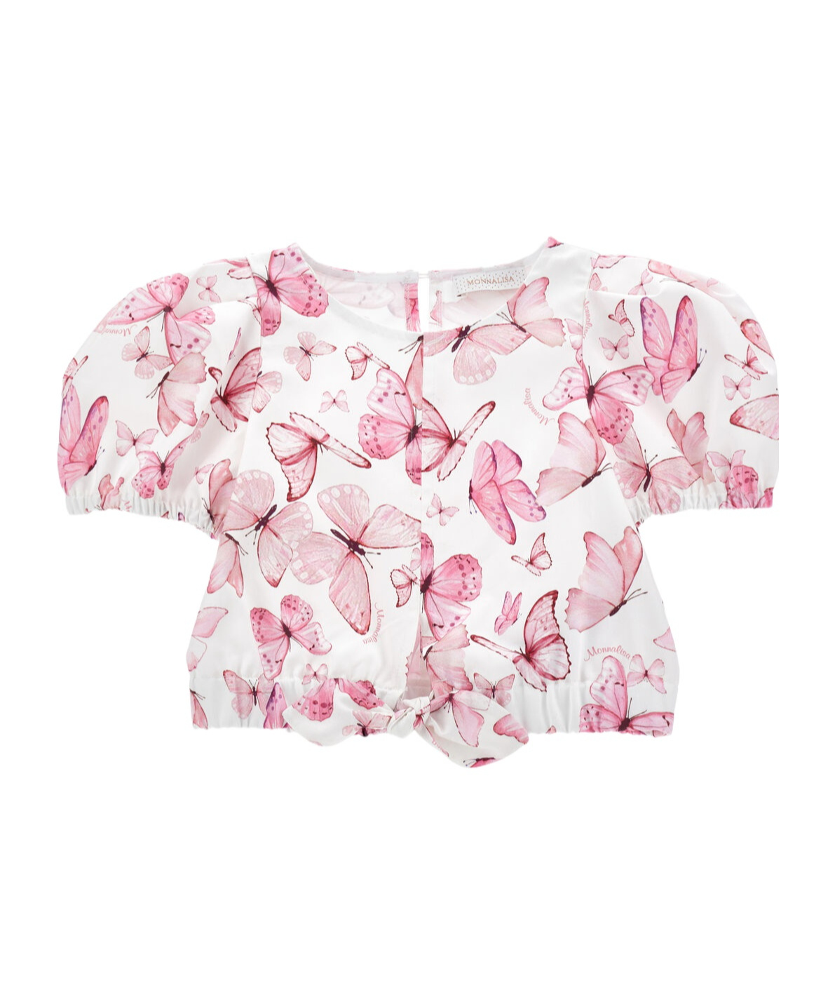 Monnalisa Butterfly-print Blouse In White