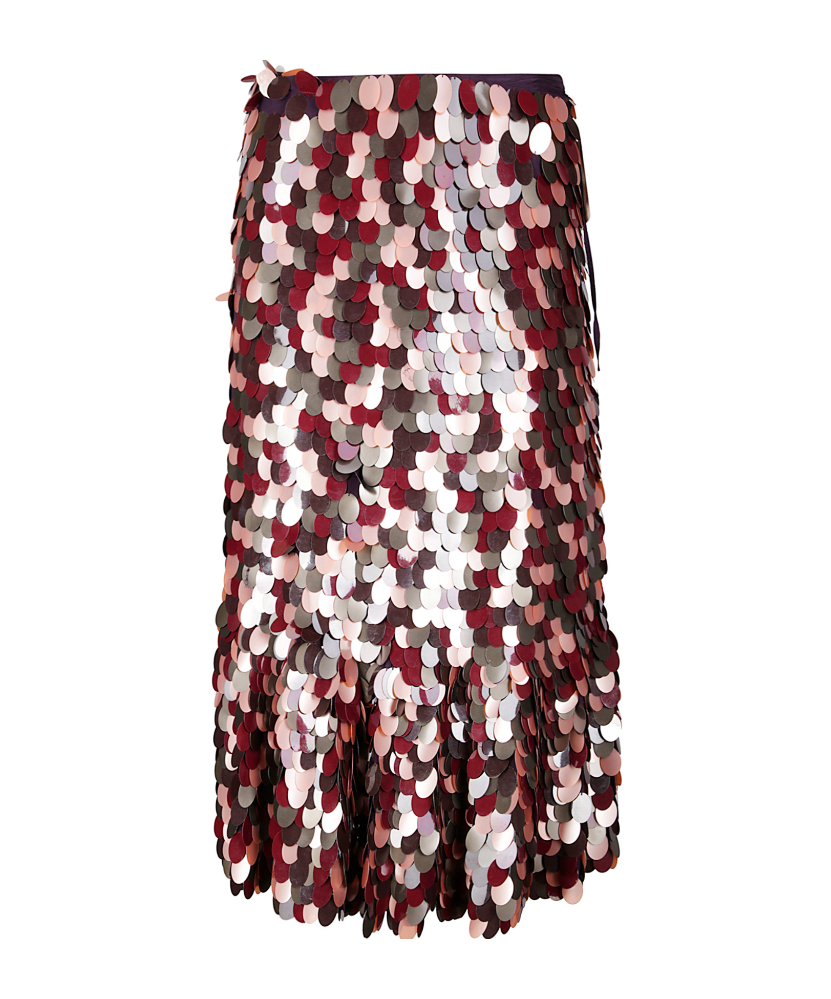 Dries Van Noten Textured Wrap Skirt With Herringbone Sequins In Multi