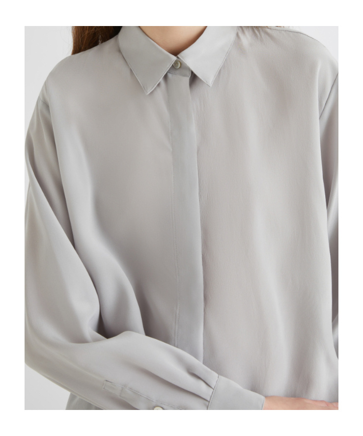 Marella Silk Shirt - Pearl In Gray