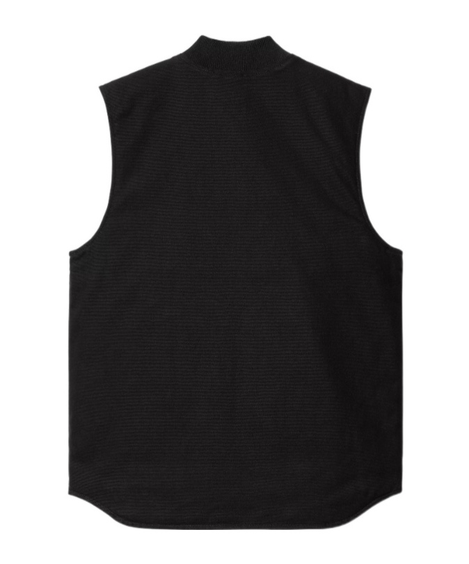 Carhartt Canvas Waistcoat Front Pockets Sleeveless Design In Black