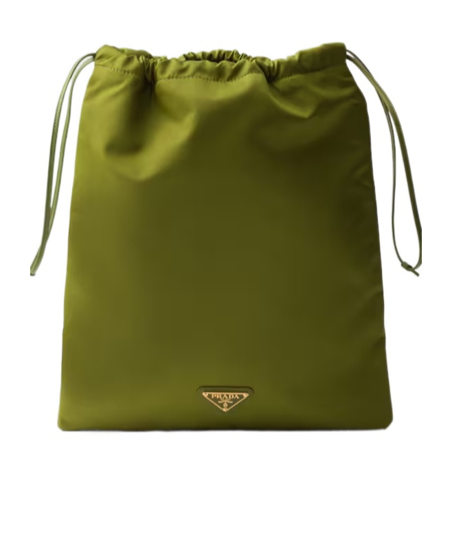Prada Drawstring Tote Bag In Ivy Green