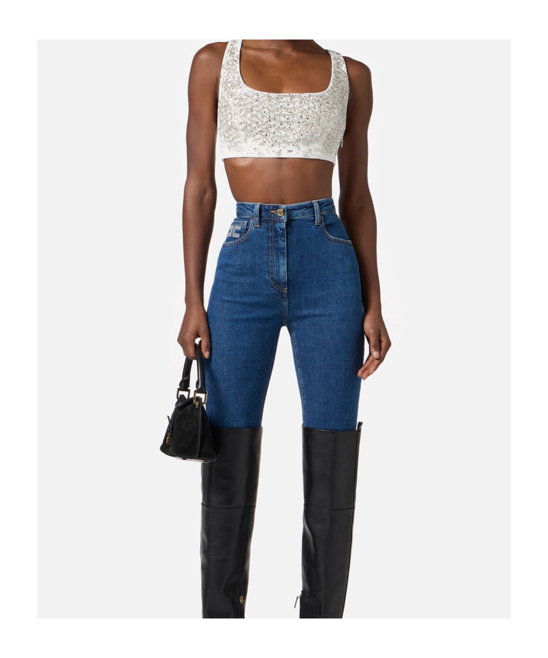 Elisabetta Franchi Square Neck Vest In White