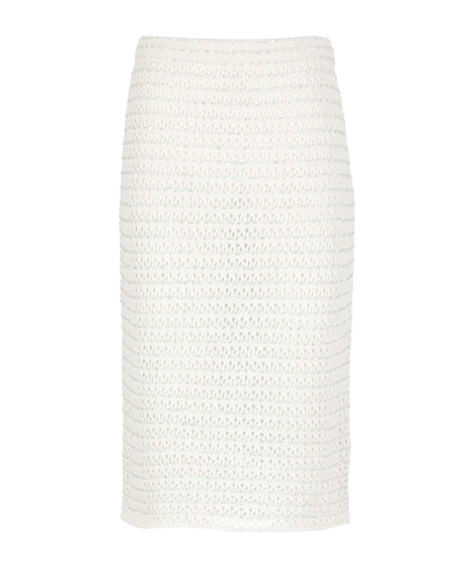 Fabiana Filippi Sequinned Open-knit Midi Skirt In White