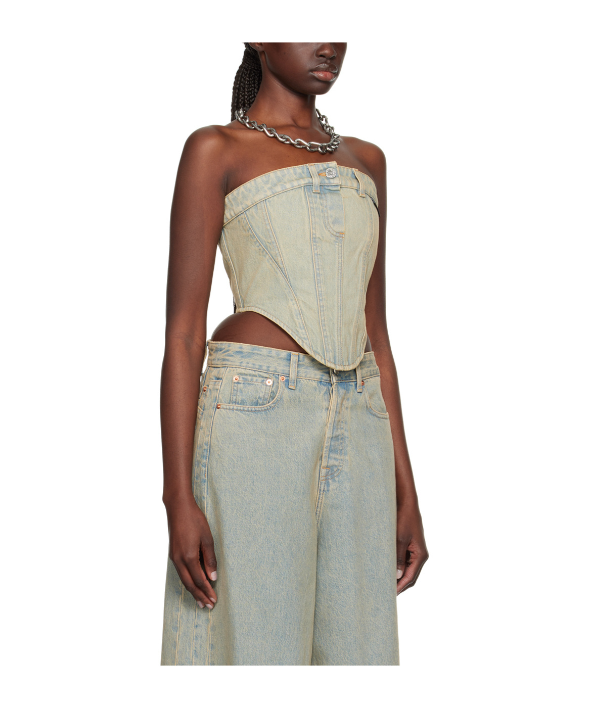 Vetements Faded Splicing To Wipe The Chest. In Gray