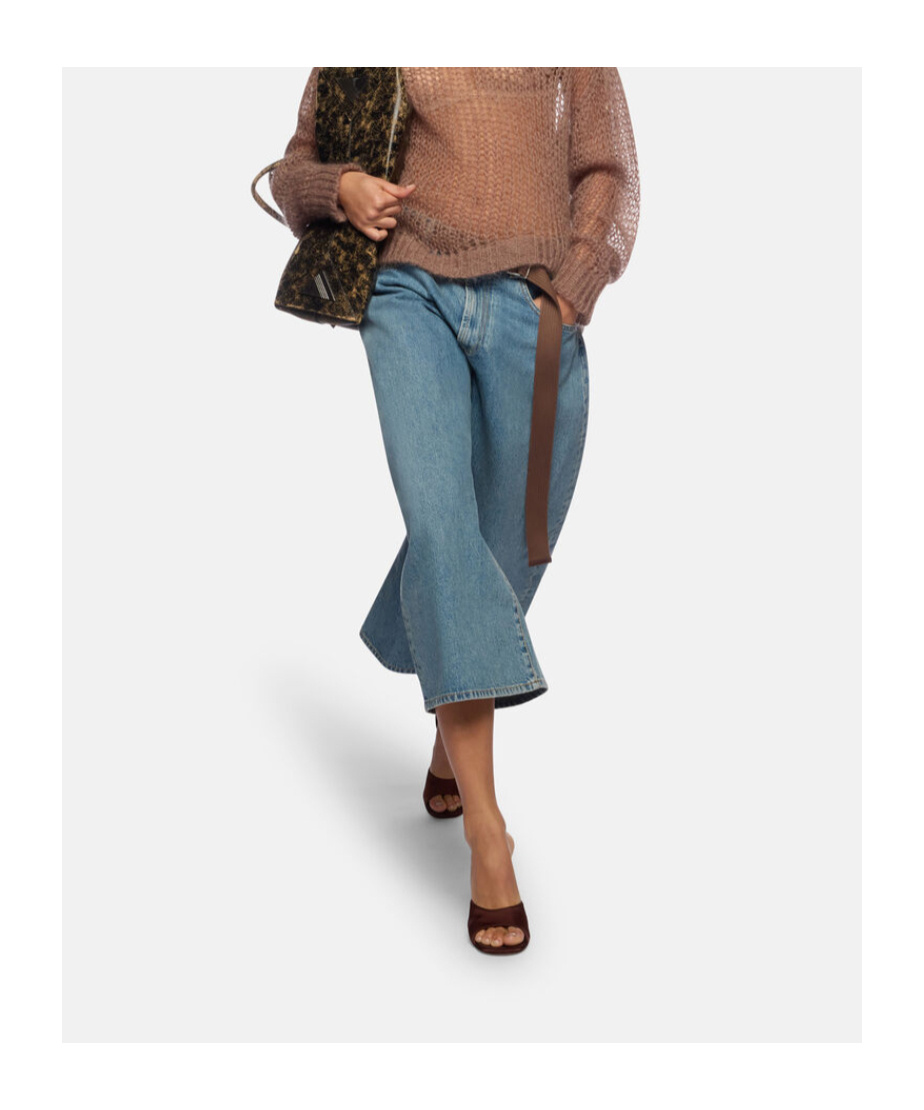 Attico The  Wide-leg Jeans In Blue