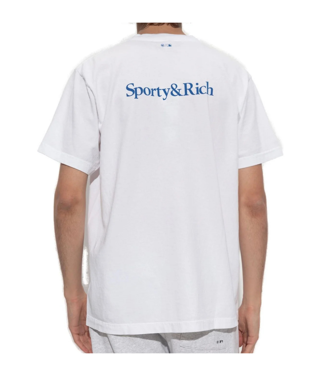 Sporty And Rich Womens White Dodgers Serif Round-neck Cotton-jersey T-shirt In White
