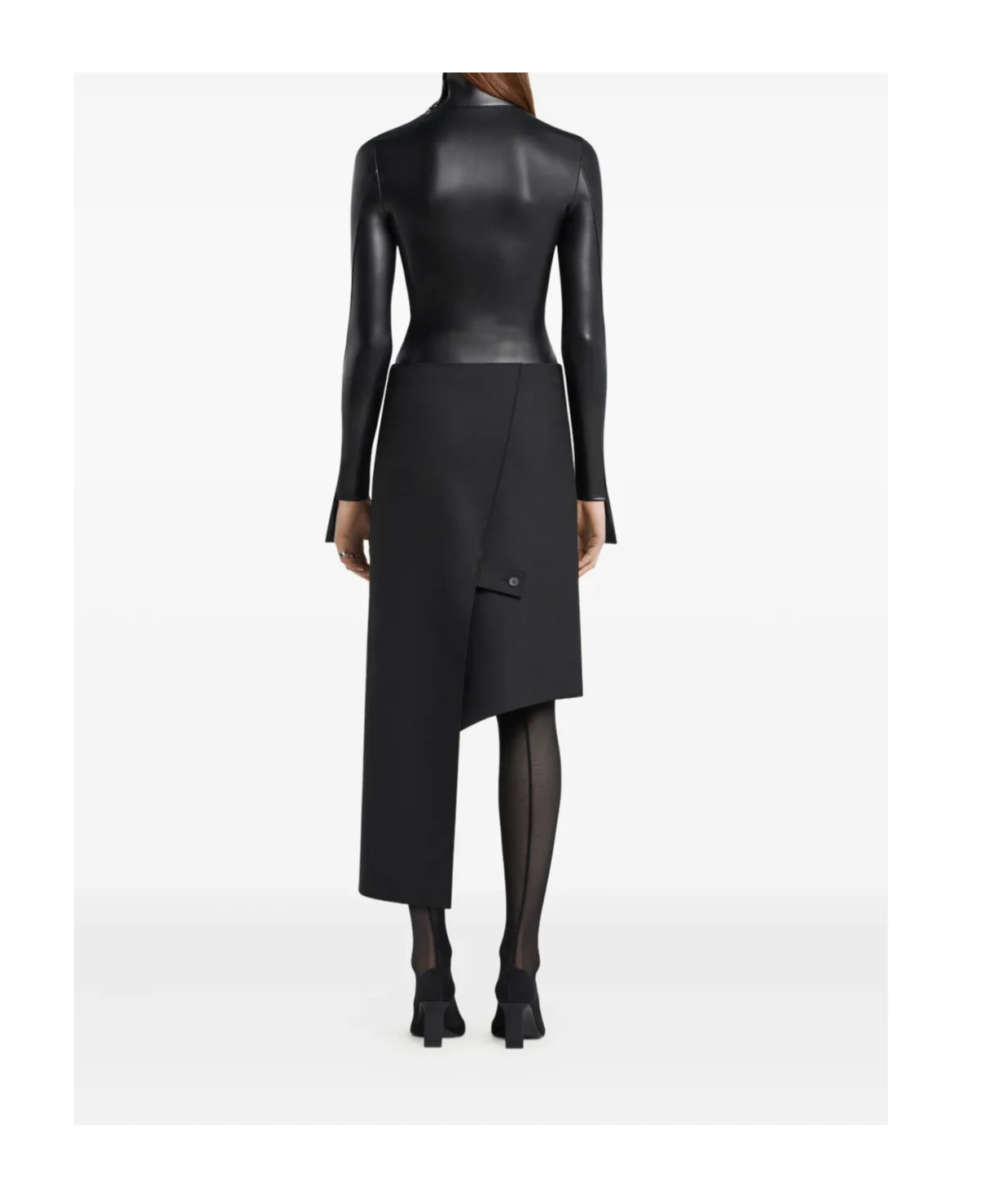 Courrèges Courreges Women Oblique Midi Skirt With Inserts In Black