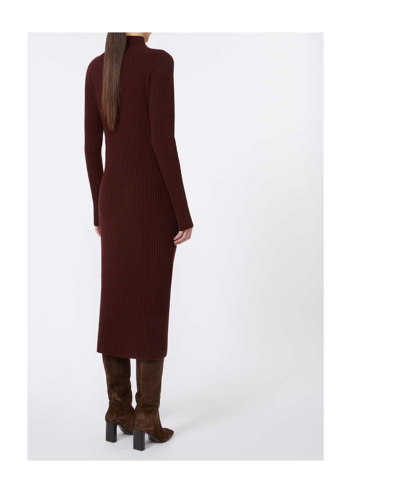Max Mara Wool And Cashmere Slim-fit Dress In Brown