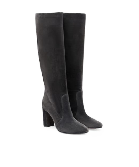 Gianvito Rossi Suede Knee-high Boots In Black