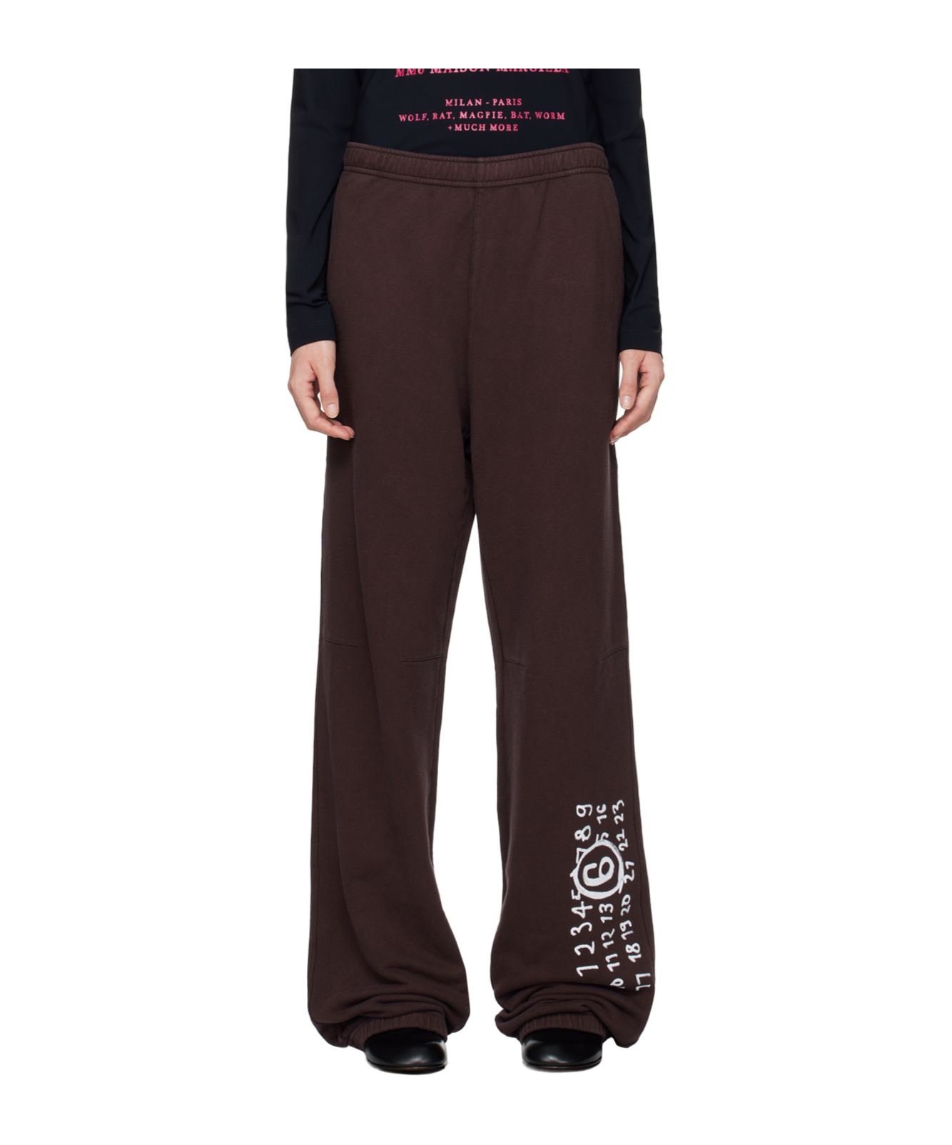 MM6 MAISON MARGIELA NUMBERS-PRINT COTTON TRACK PANTS