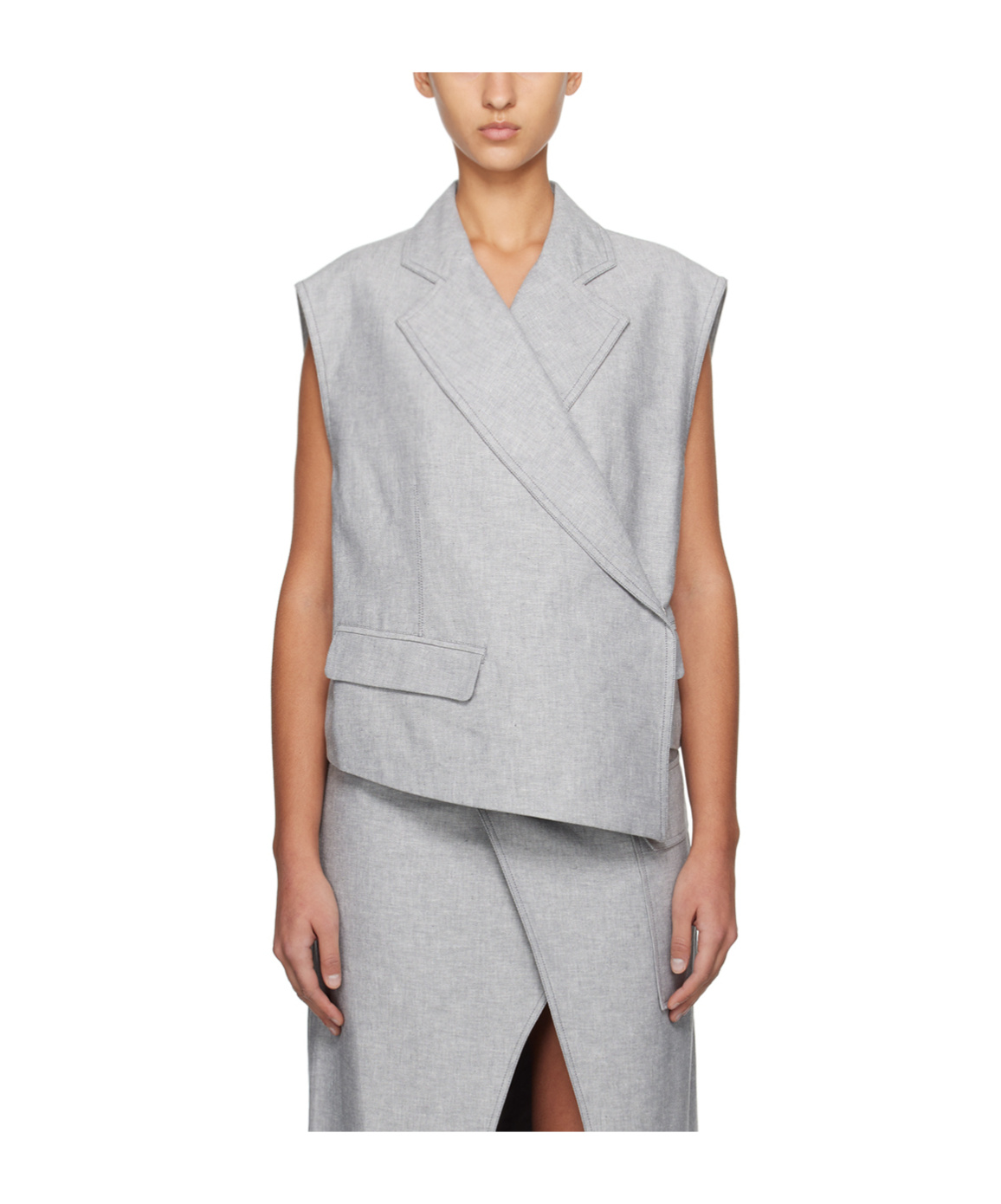 Remain Birger Christensen Asymmetrical Structure Vest In Gray