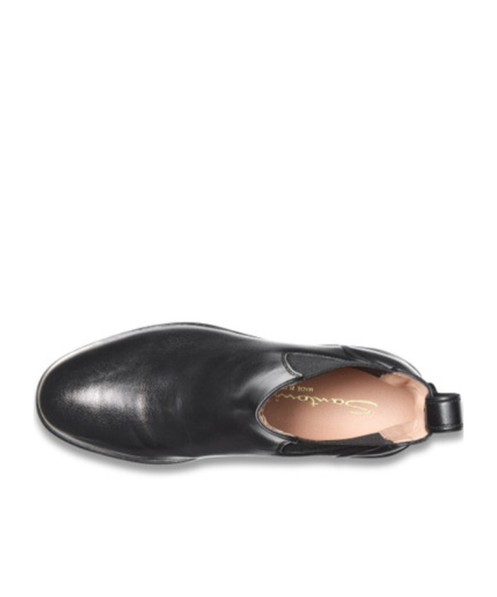 Santoni Elastic-panel Leather Boots In Black