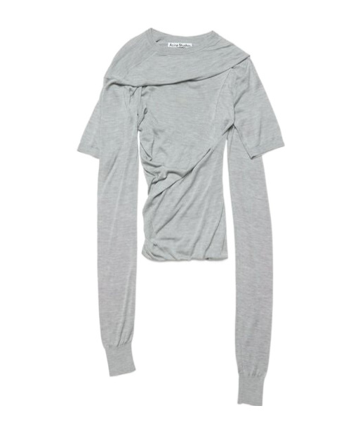 Acne Studios Silk Layered Jersey In Gray
