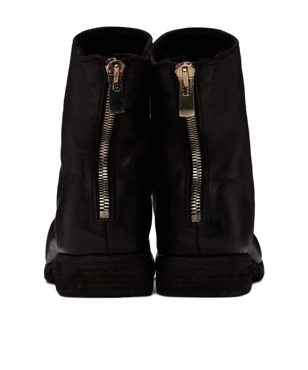 Guidi Square-toed Zippered Boots In Black