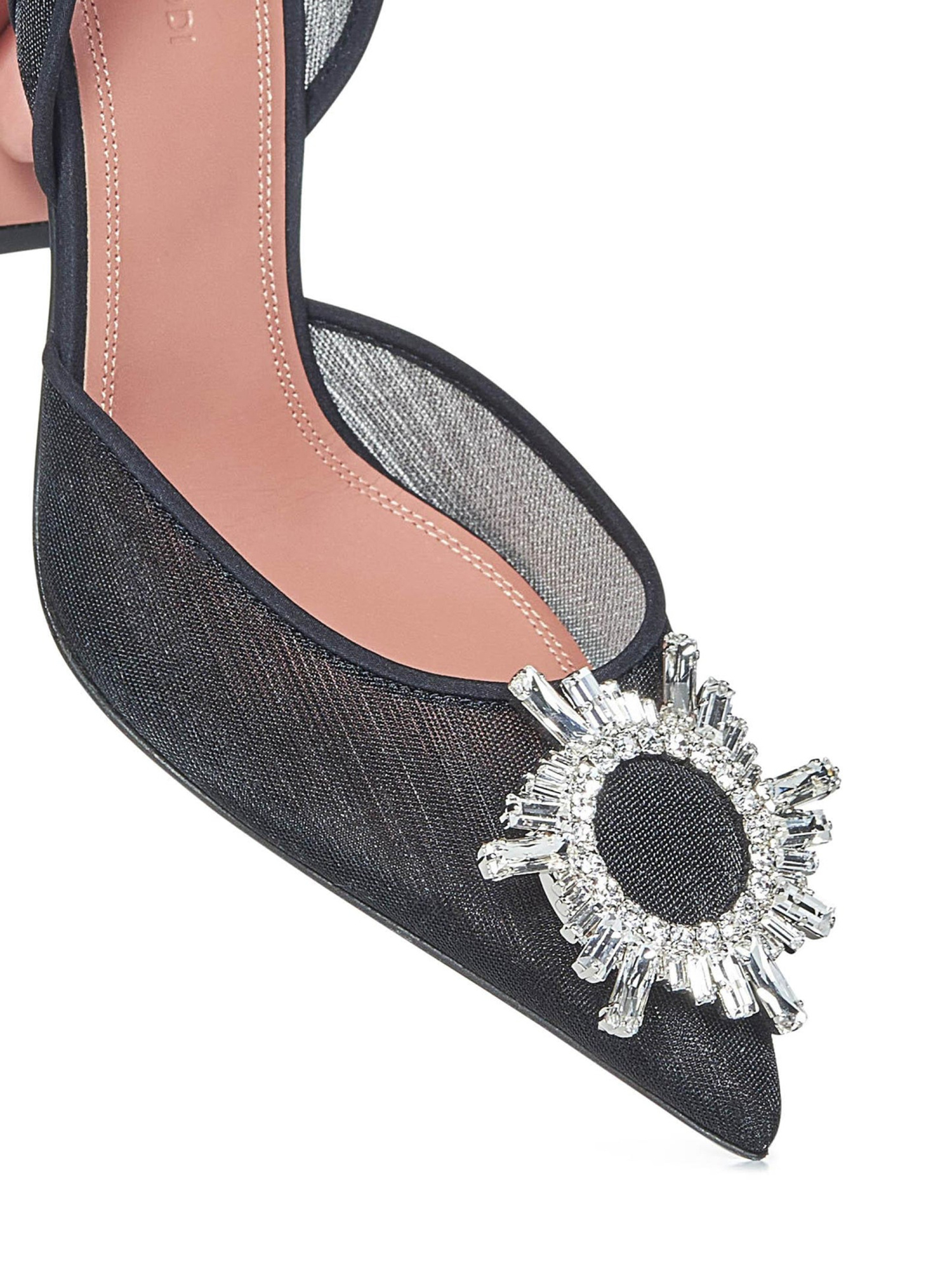 Amina Muaddi Pointed High-heeled Sandals In Black