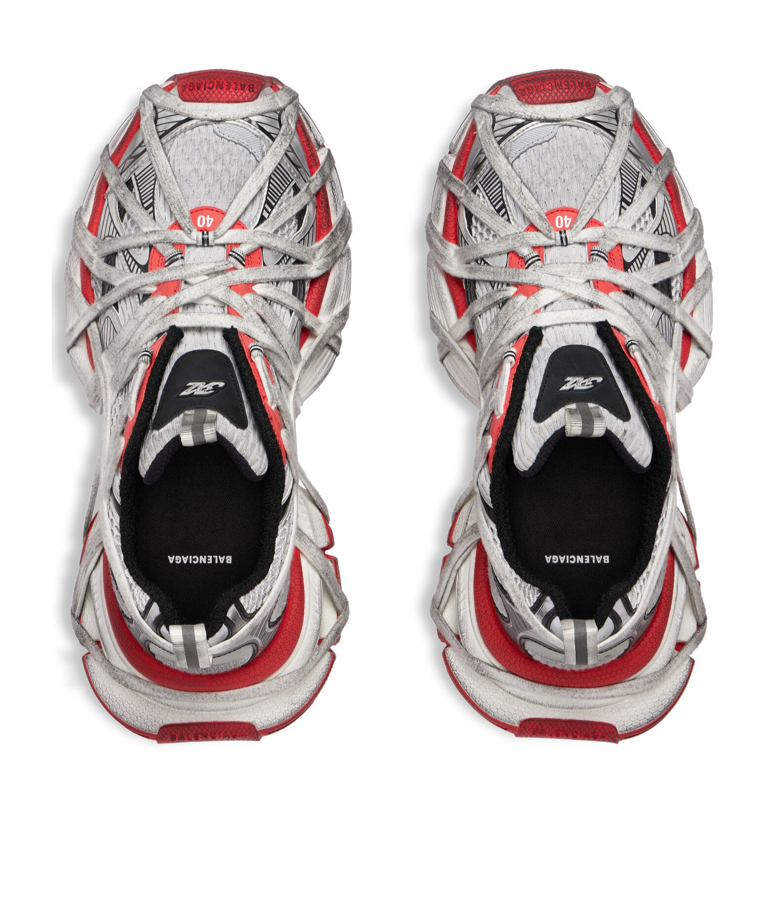 Shop Balenciaga Men's 3xl Extreme Lace Trainers In Grey/red/black/white