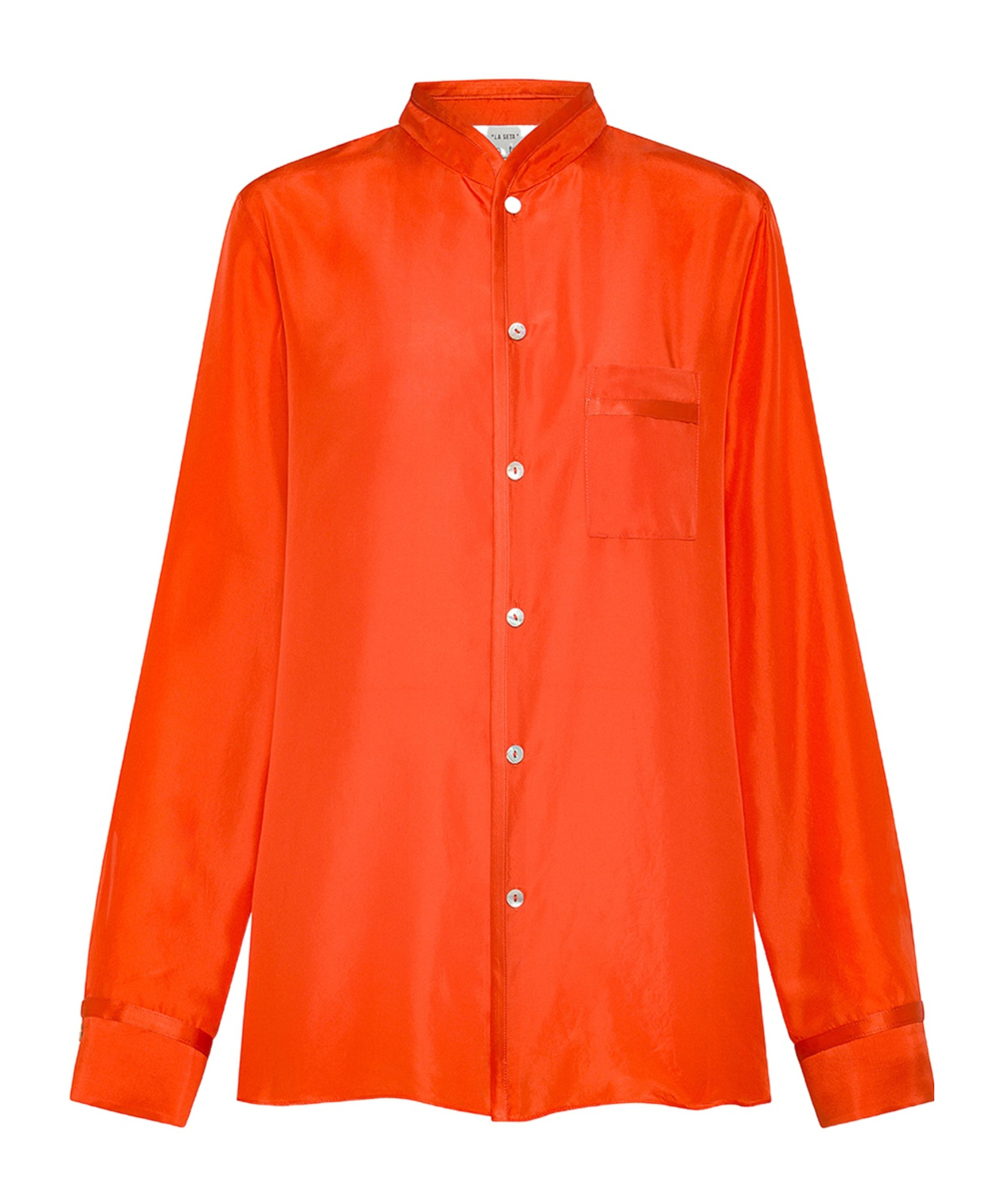 FORTE FORTE MANDARINCOLLAR SHIRT IN SILK