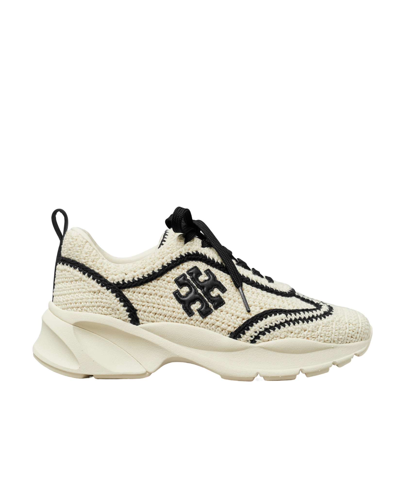 Shop Tory Burch Good Luck Crochet Trainers In White