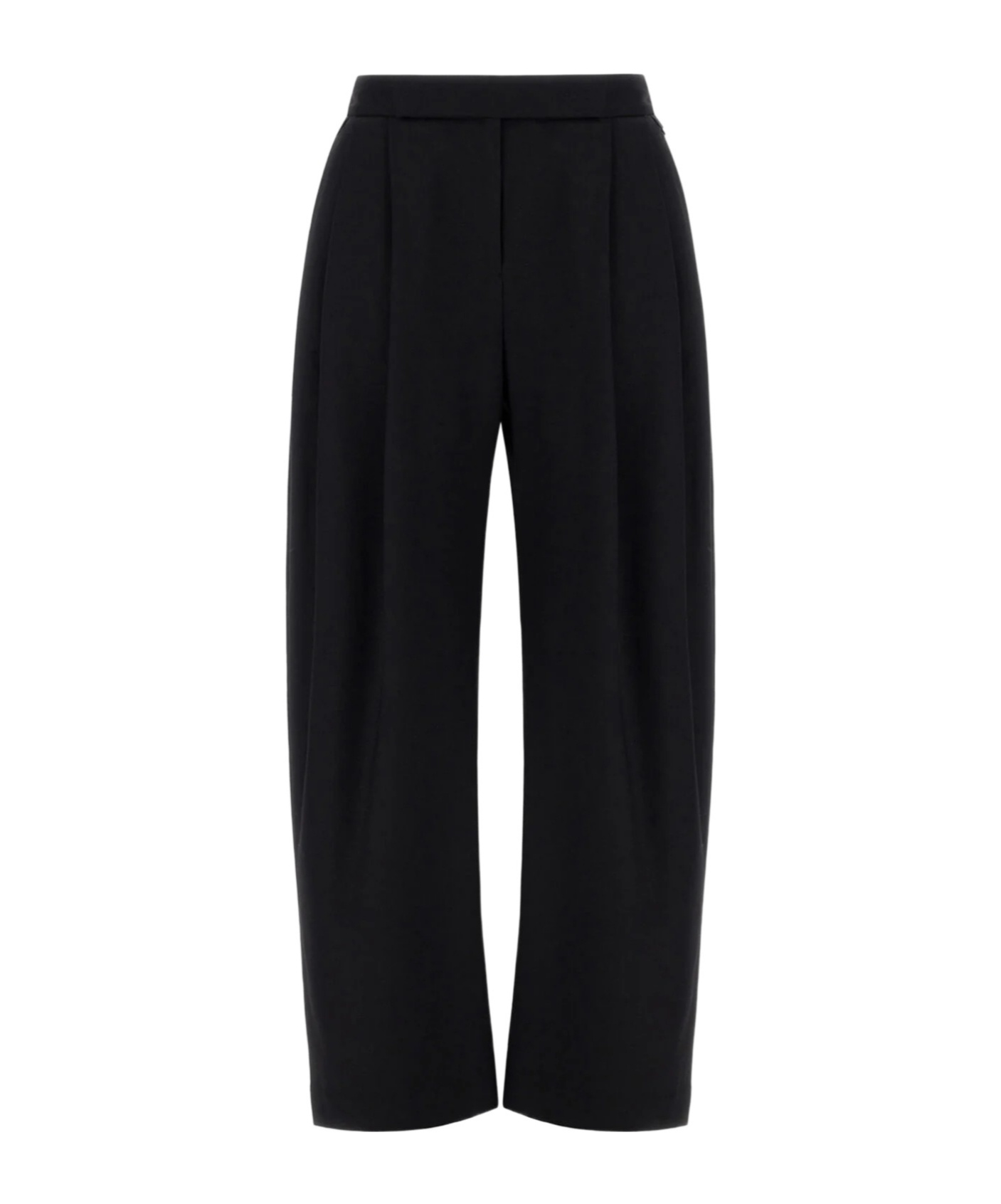 Herno Palazzo Trousers In Fluid Wool In Black