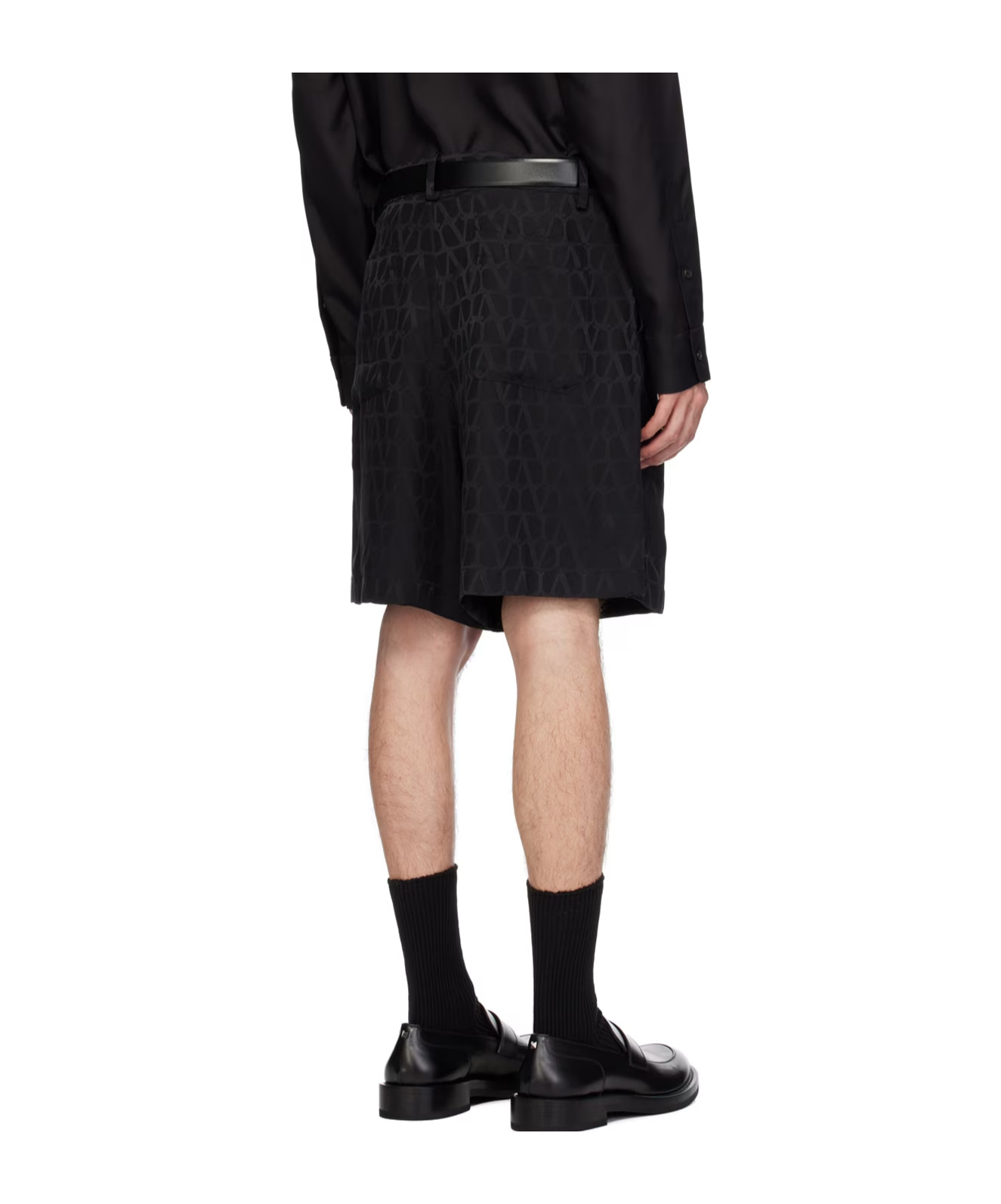 Valentino Black Toile Iconographe Shorts In Black