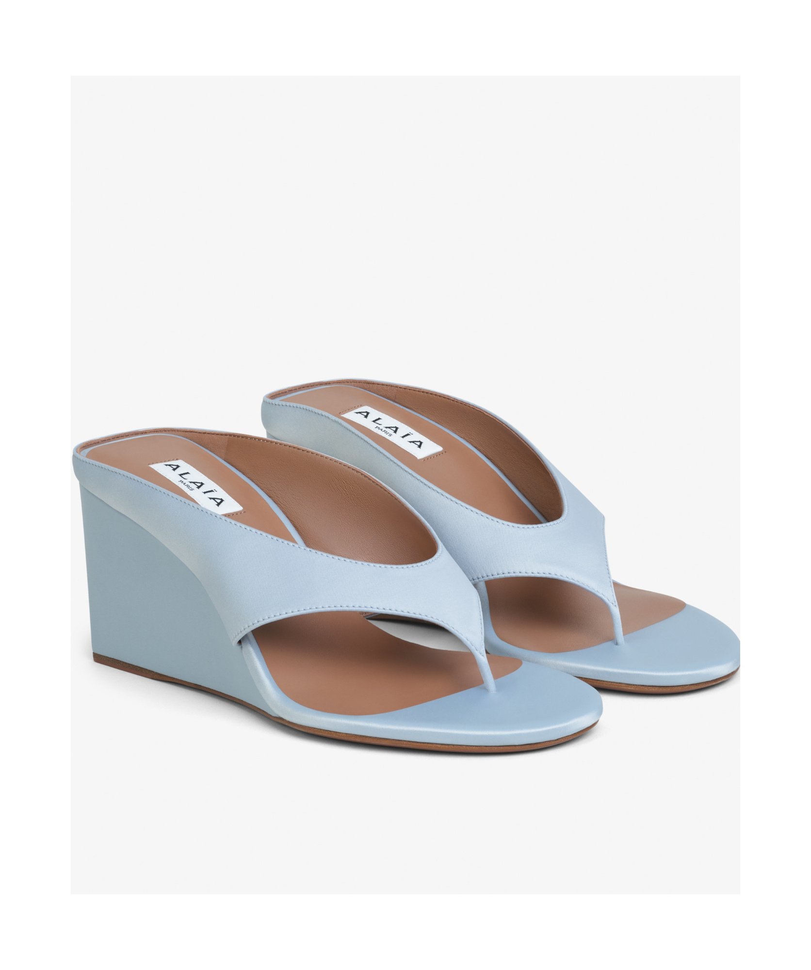 Alaïa Wedge Thong Mule In Blue