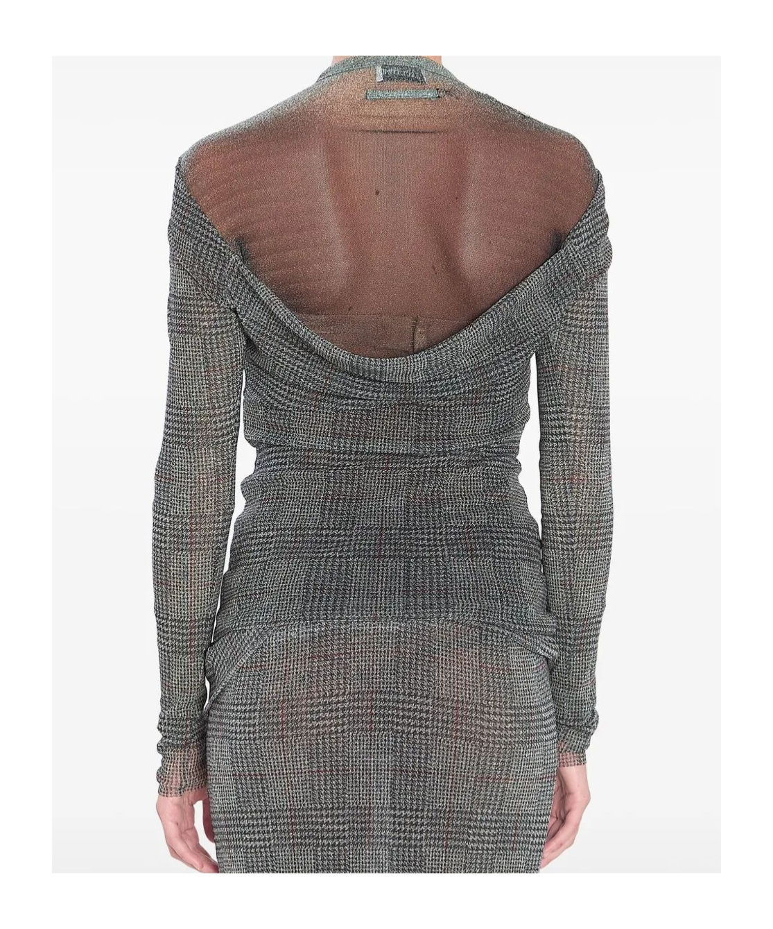 Jean Paul Gaultier Body Shadow And Prince Of Wales Top In Gray