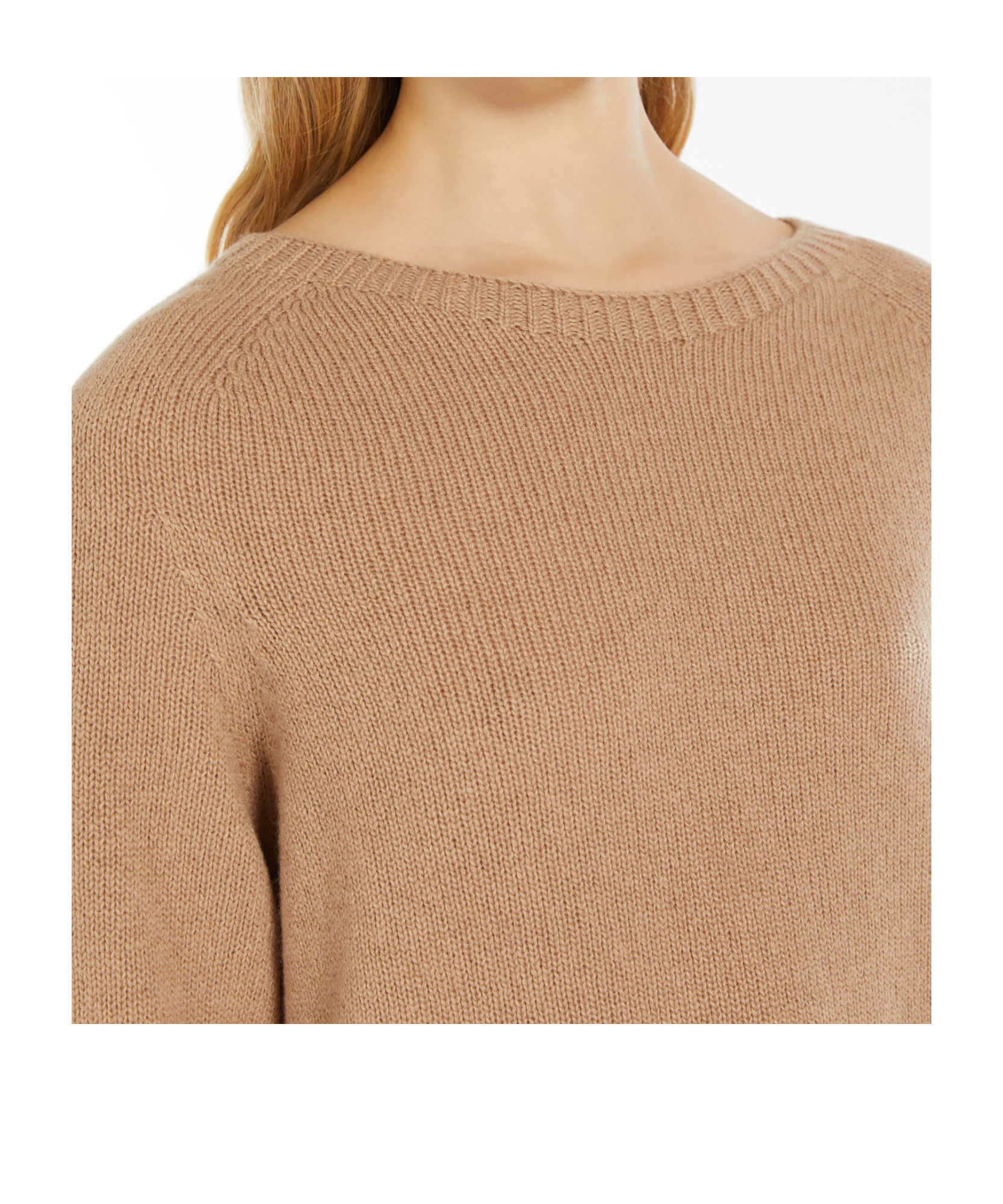 Max Mara Long-sleeved Wool And Cashmere Sweaters In Nude