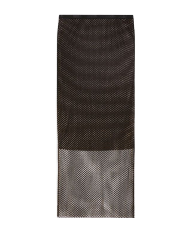 Sportmax Rhinestone Mesh Midi Skirt In Black