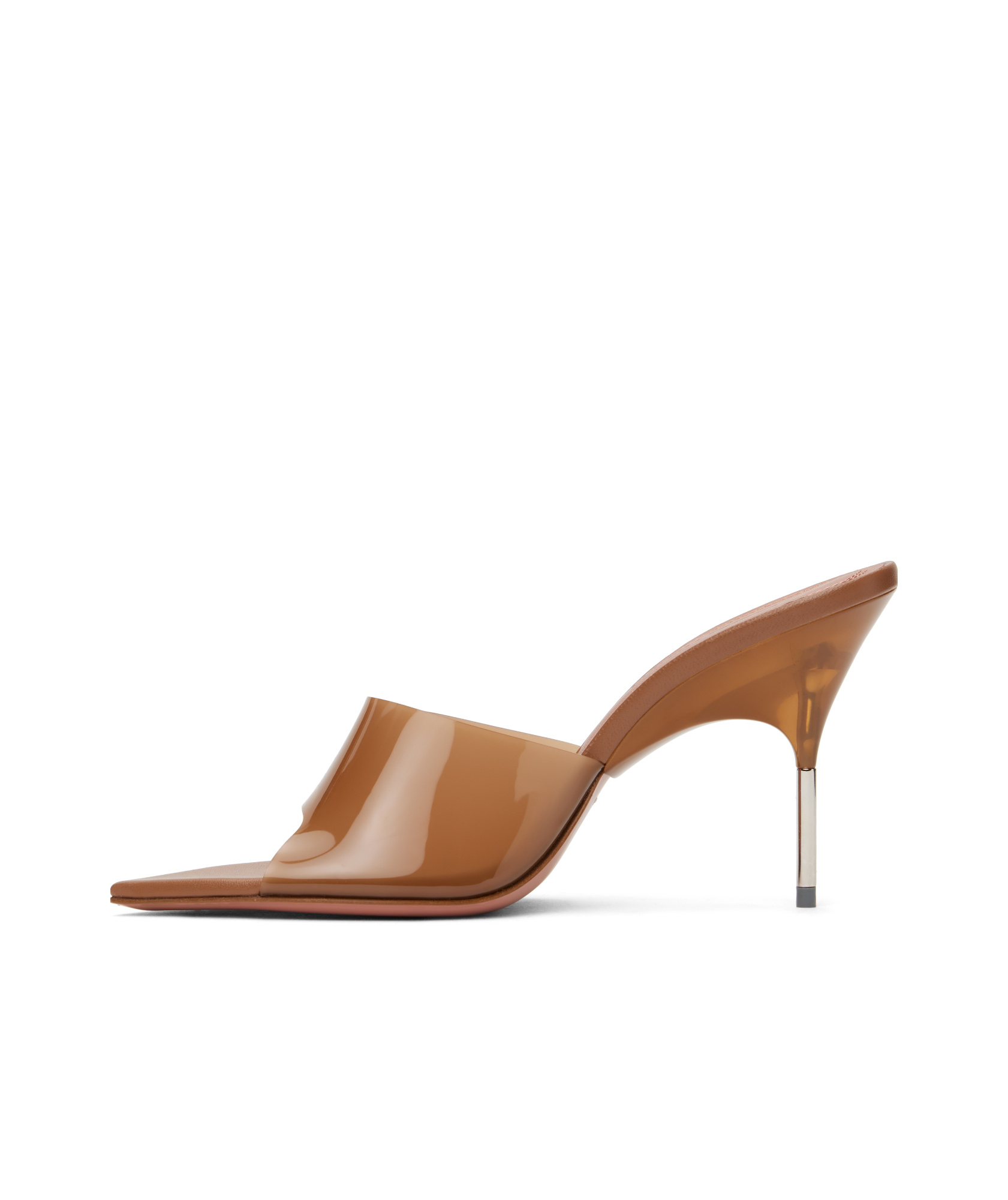 Amina Muaddi Bianca Glass Slipper 95 High Heel Sandals