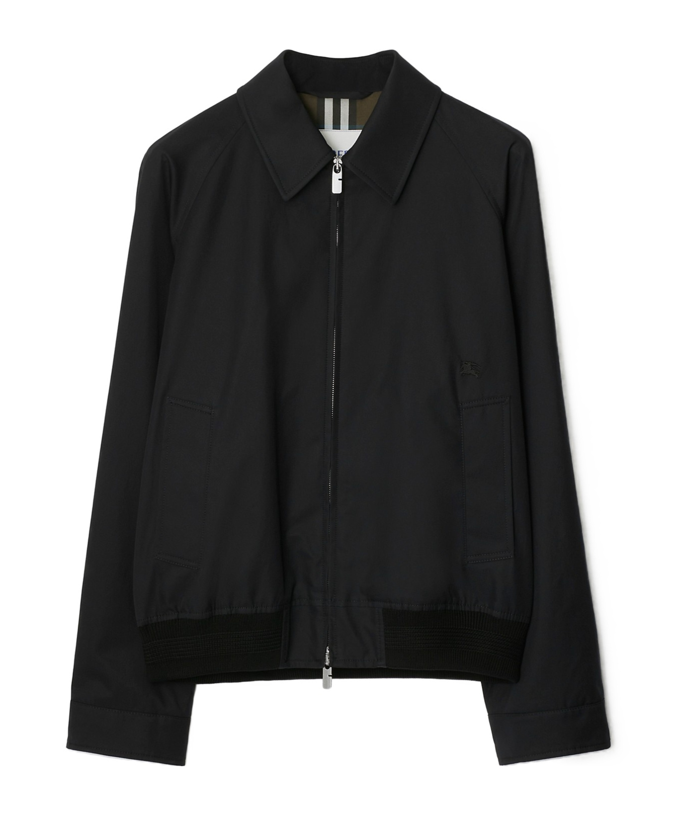 Burberry Cotton Gabardine Chester Harrington Jacket In Black