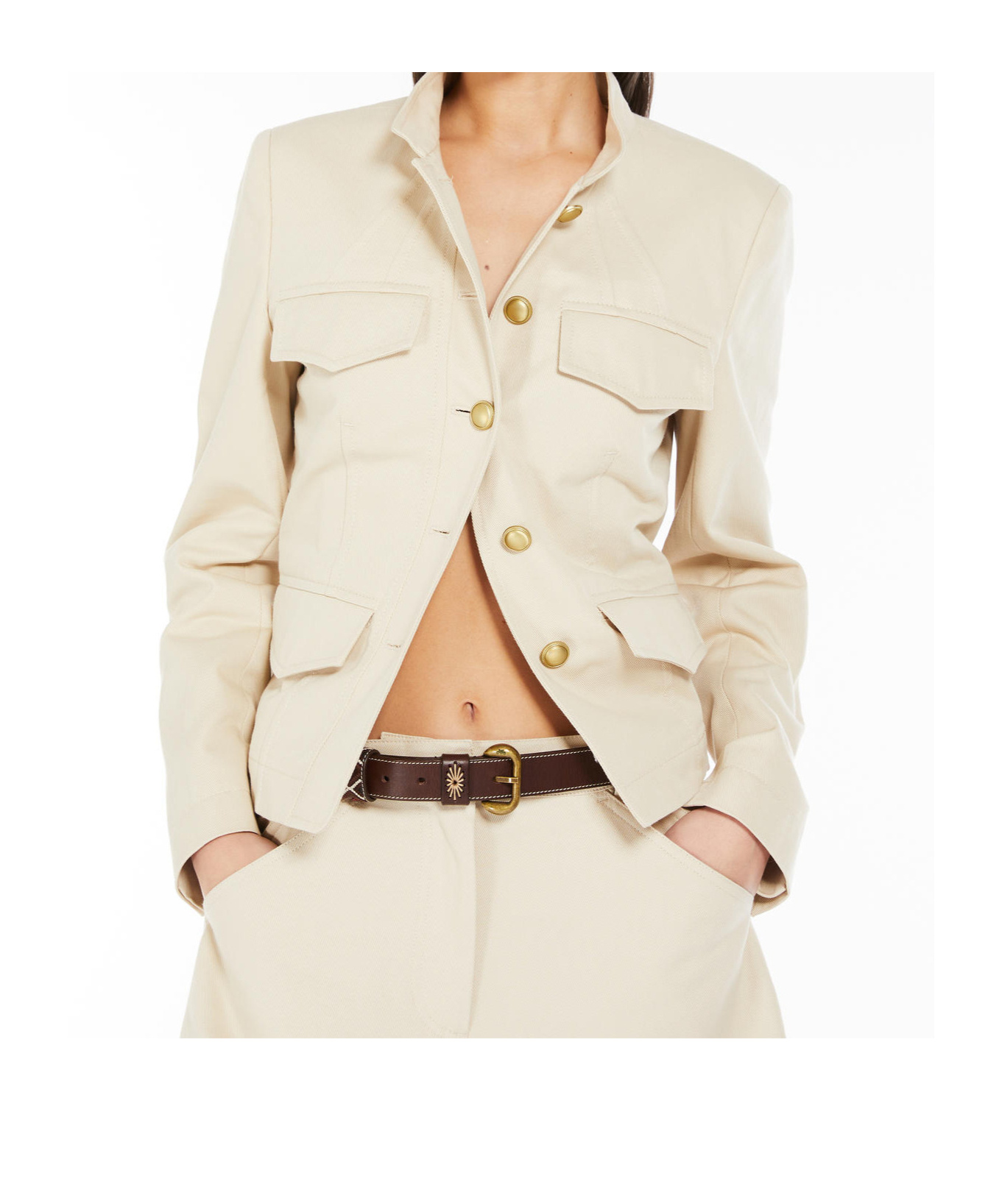 Weekend Max Mara Cotton Gabardine Jacket In Beige