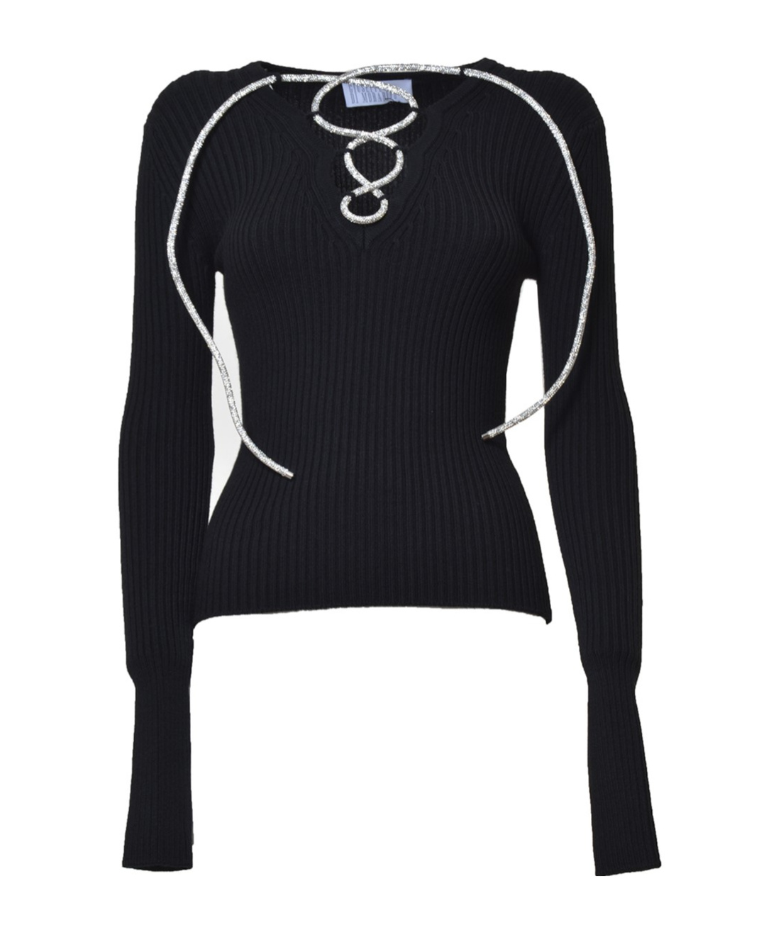 Giuseppe Di Morabito Lace-up Ribbed-knit Top