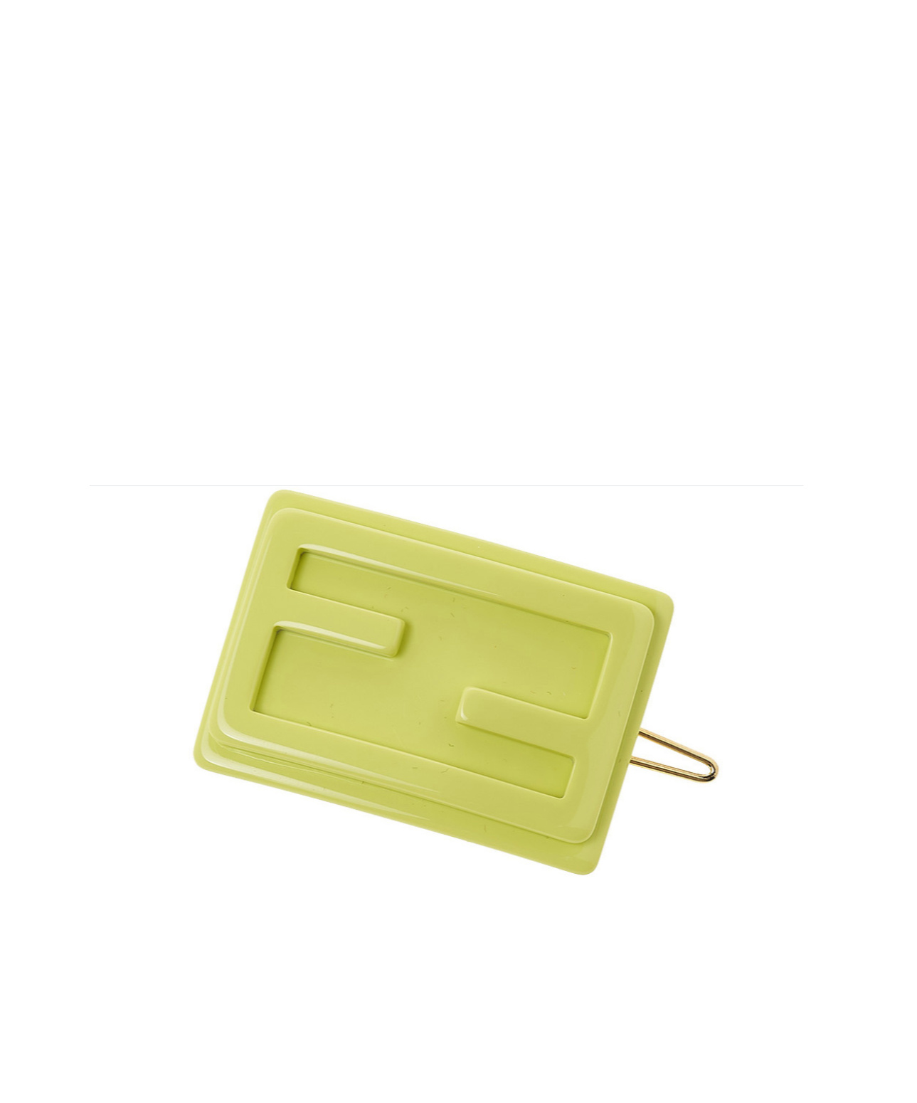 Fendi Logo Rectangular Hair Clip In Green