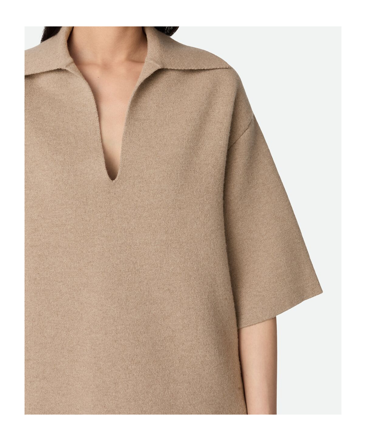 Bottega Veneta Cashmere Polo In Brown