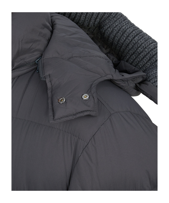 Herno Long Quilted Down Jacket With Hood And Flap Pockets In Black